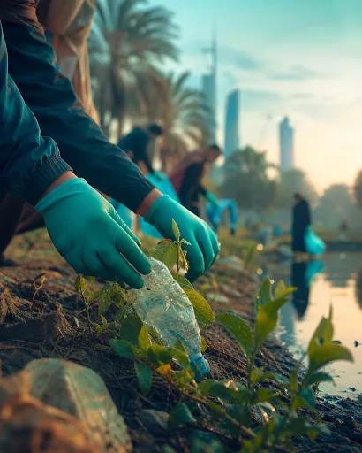 متطوعون يزرعون الأشجار